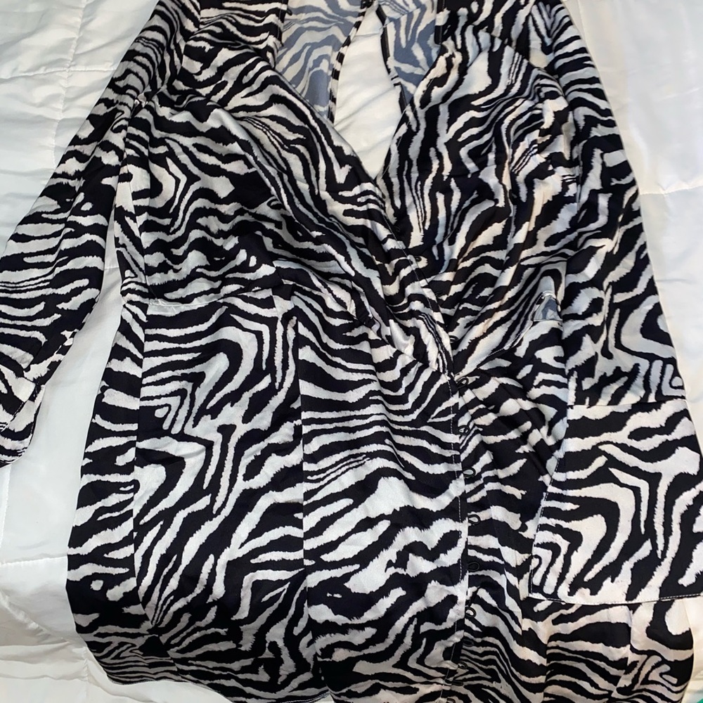 New never been work zebra silk dress